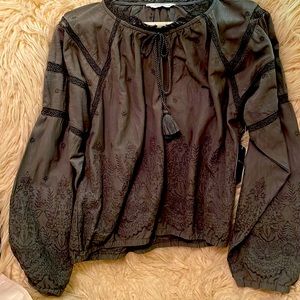 Lucky Brand olive boho top
